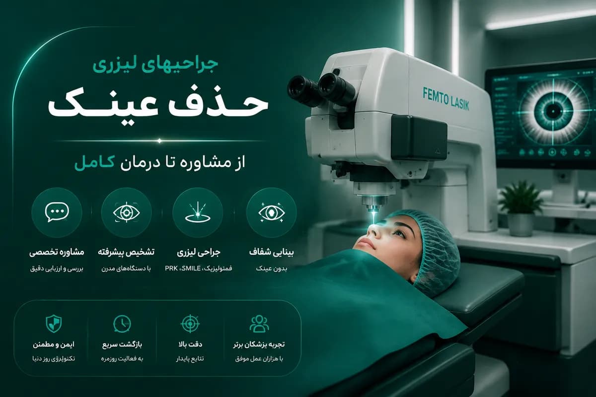 جراحیهای لیزری حذف عینک-از مشاوره تا درمان کامل