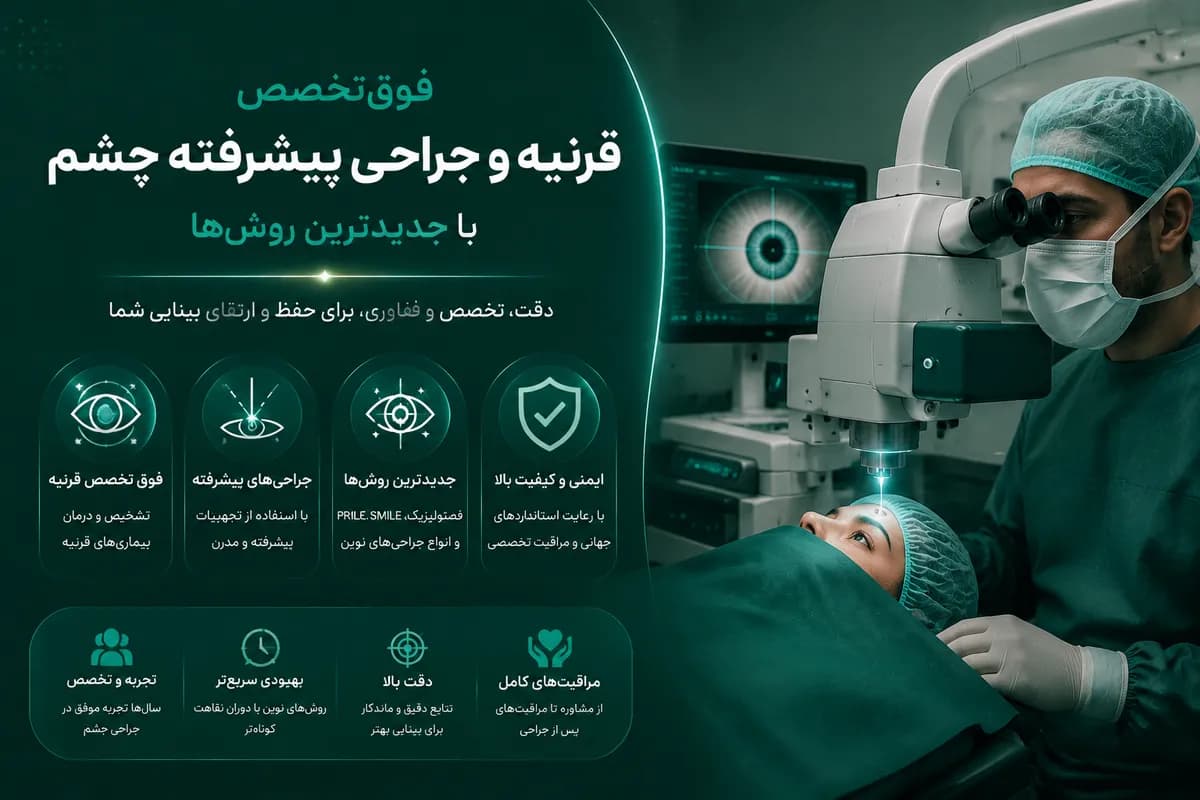 فوقتخصص قرنیه و جراحی پیشرفته چشم با جدیدترین روشها